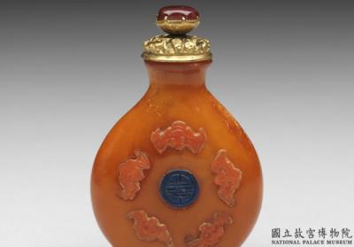 图片[2]-Amber snuff bottle with five bats (blessings) circling longevity, 18th century, Qing dynasty-China Archive